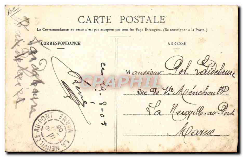 CPA Dirigeable Zeppelin Le Lebaudy au Camp de Chalons apres l'ouragan du 6 juillet 1905  — Rückseite