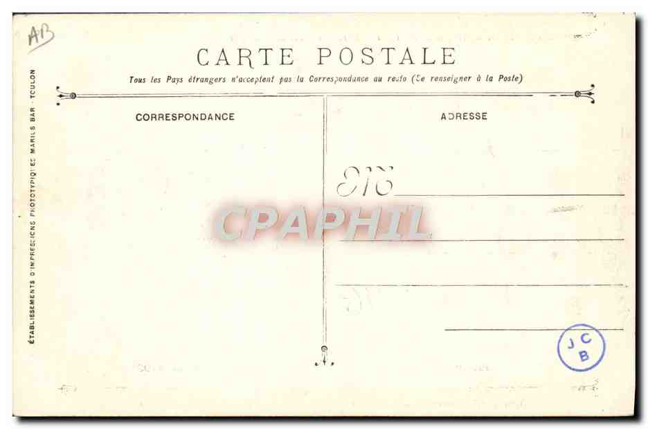 Catastrophe du cuirassé LIBERTÉ — 25 Septembre 1911 — Éditeur Maris Bar Toulon, n°27 — Reverso
