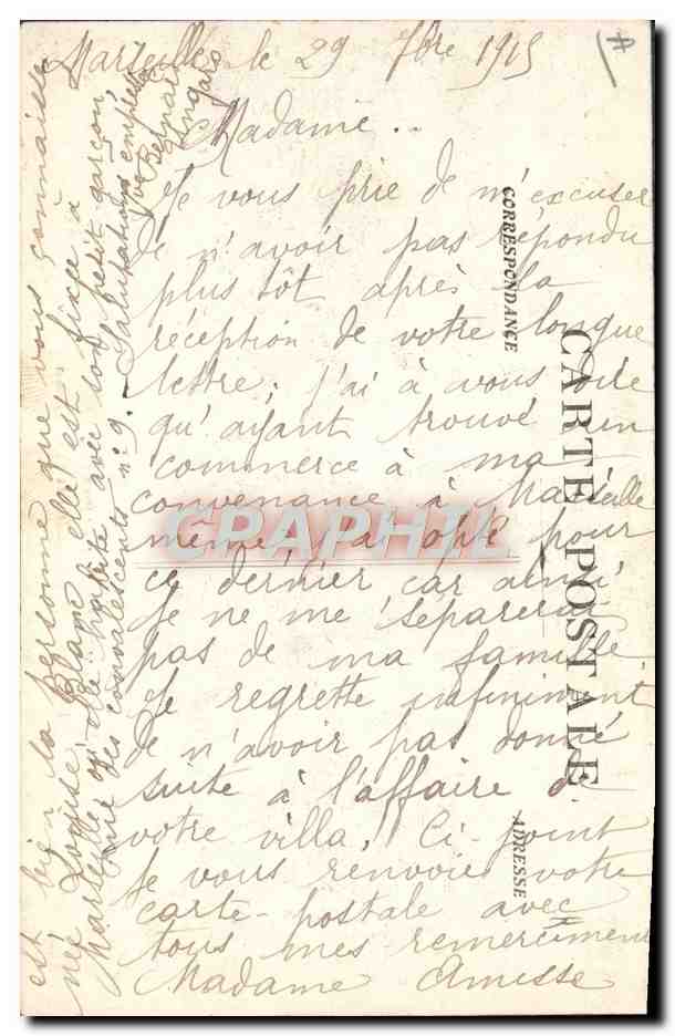 Funerales de las víctimas del « Liberté » — El clero da la absolución en la Plaza d'Armes — Giraud, fot. — La Colette, Toulon — Reverso