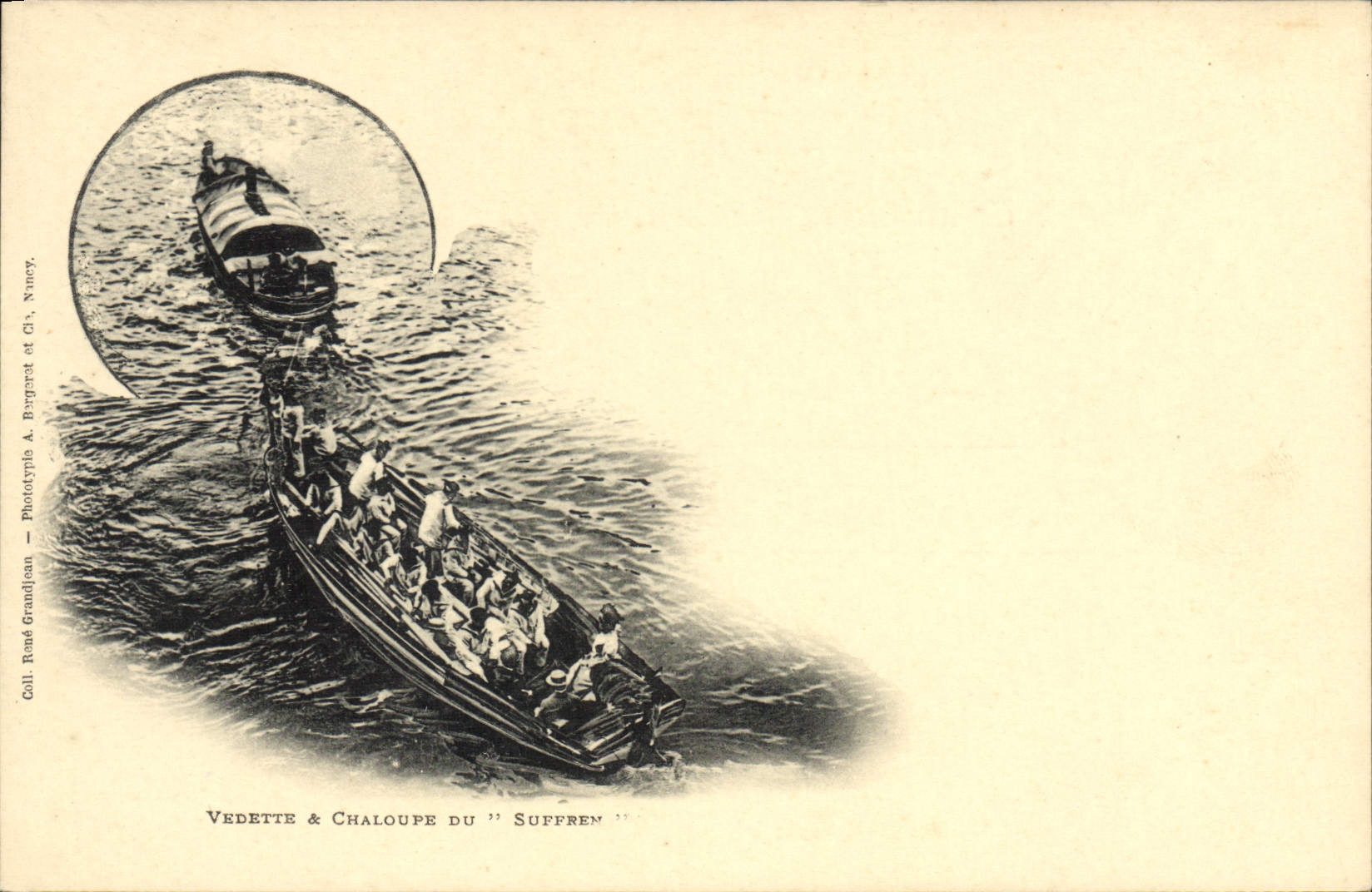 CPA Bateau Guerre Vedette et chaloupe du Suffren