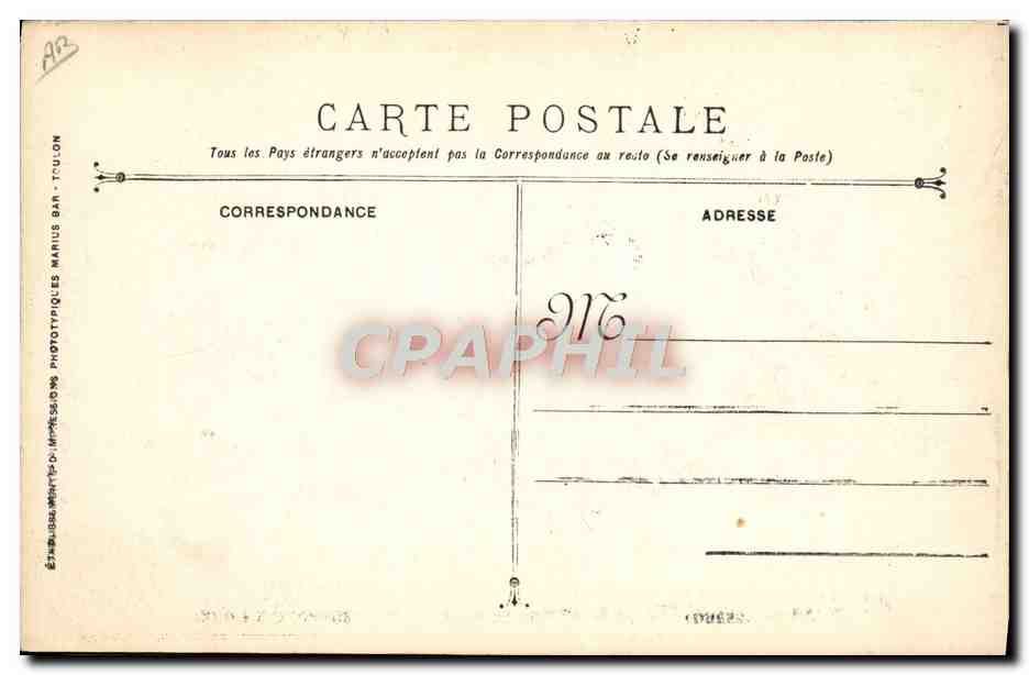 Funérailles des victimes de l'Explosion du Cuirassé LIBERTÉ — Arsenal de Terre — Compagnie de marins rescapés de la catastrophe — Verso