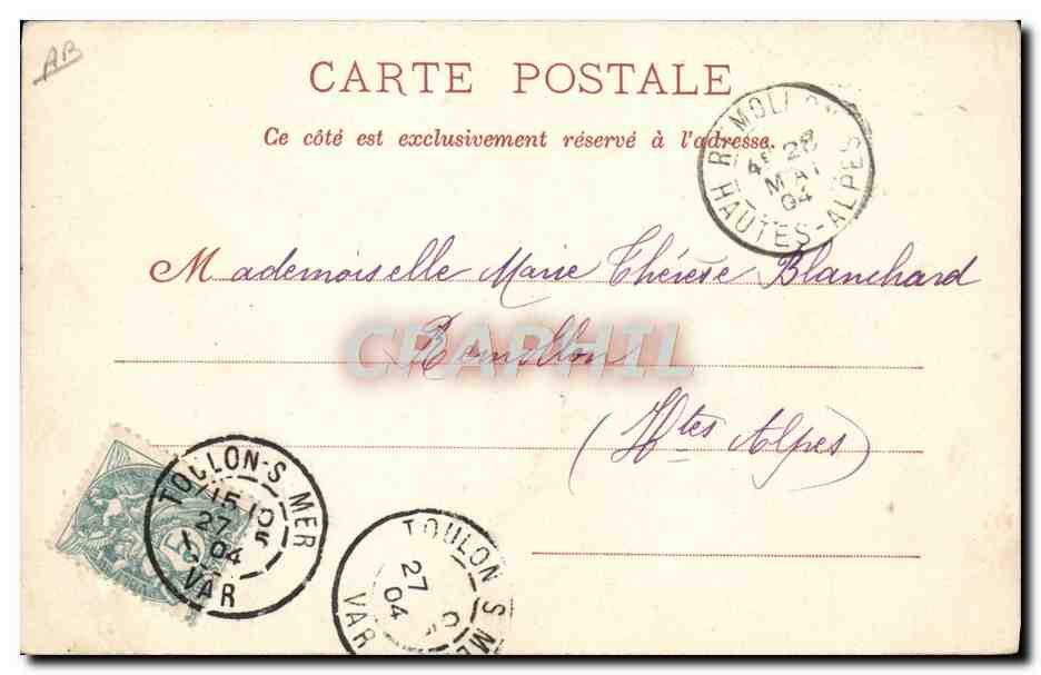 CPA Bateau Guerre Marine Francaise Compagnie de debarquement L'artillerie de l'escadre legere — Verso