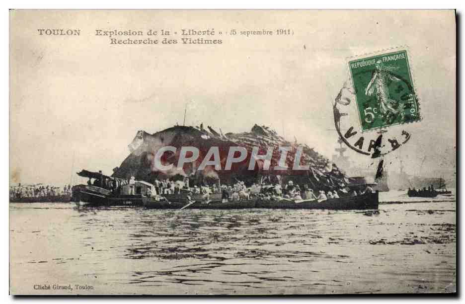 Toulon — Esplosione della « Liberté » il 25 settembre 1911 — Cliché Giraud, Toulon