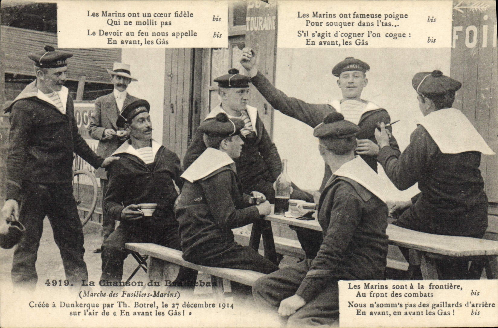 CPA Bateau Guerre Marins La chanson du branlebas Marins