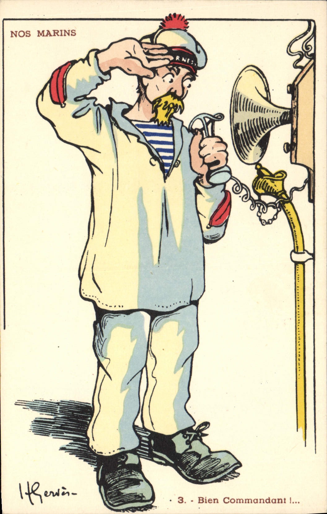 Unsere Seefahrer — Serie maritimer Karikaturen — H. Rewin, n°3