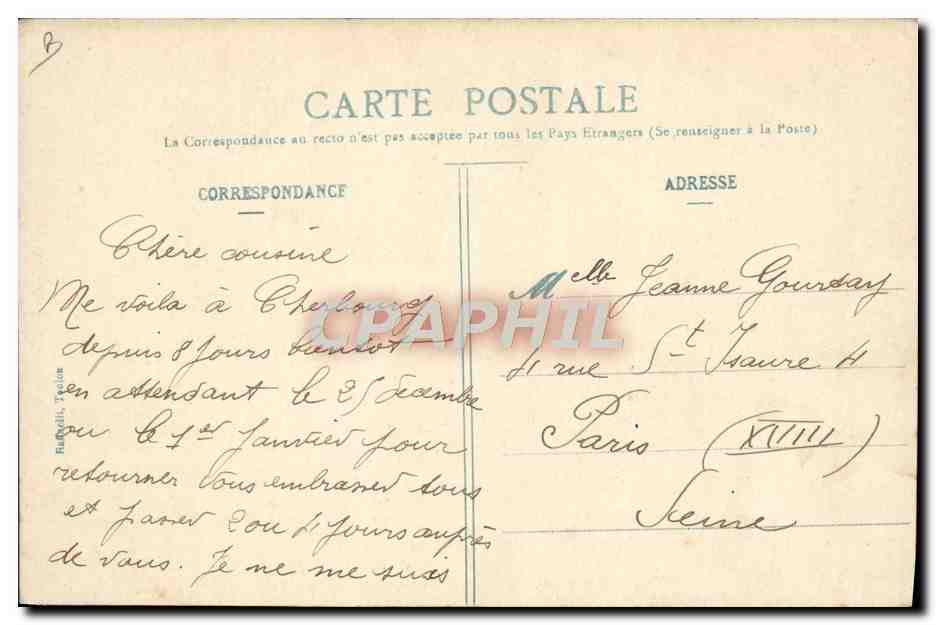 Nos Marins — Illustration de la vie ferroviaire — éditeur H. Genais, n°15 — Verso