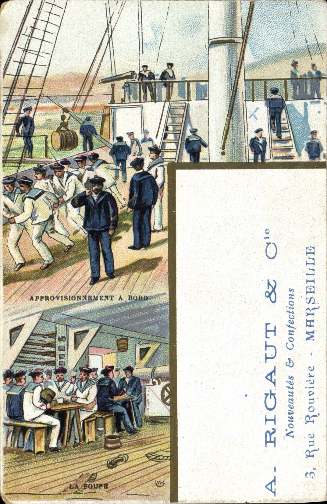 CPA Marins A Rigaut Rue Rouviere Marseille 