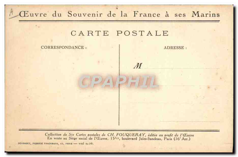 CPA Marins A l'abordage L'aviso le Nordcaper enleve a l'abordage une goelette turque  — Verso