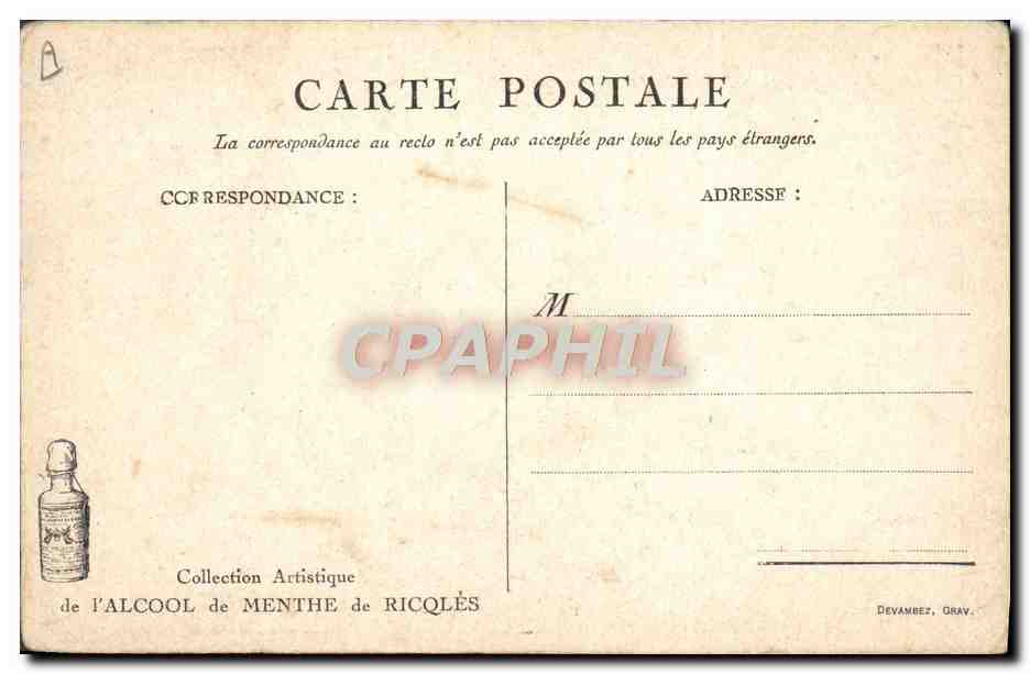 CPA Marins Front des Flandres Quelques gouttes d'alcool de menthe de Ricqles  — Verso