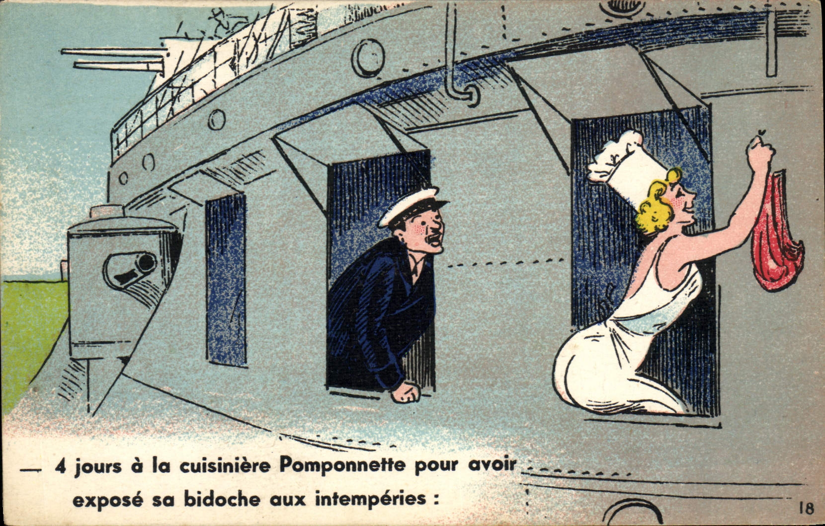 CPA Marins 4 jours a la cuisiniere Pomponnette 