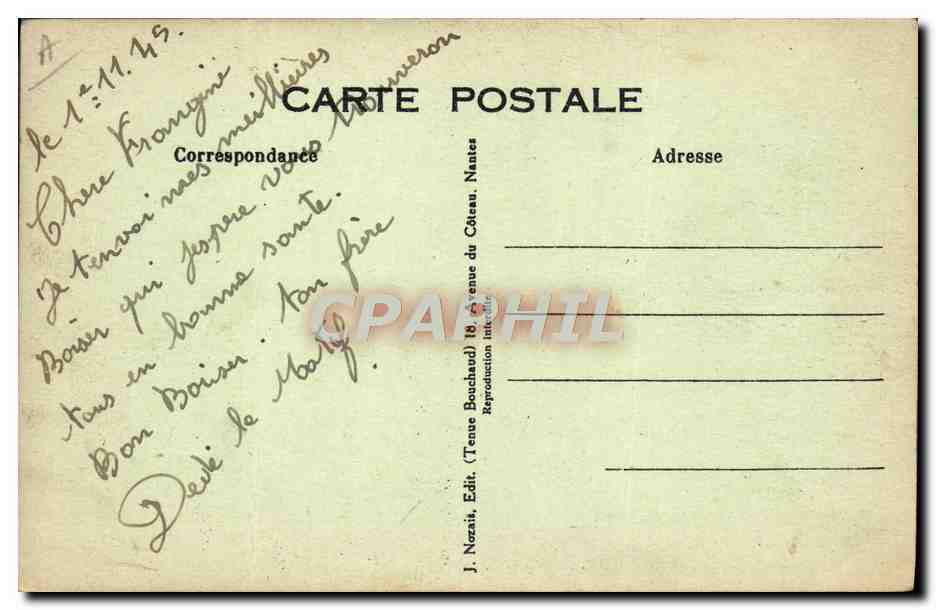 CPA Marins 4 jours a la cuisiniere Pomponnette  — Verso