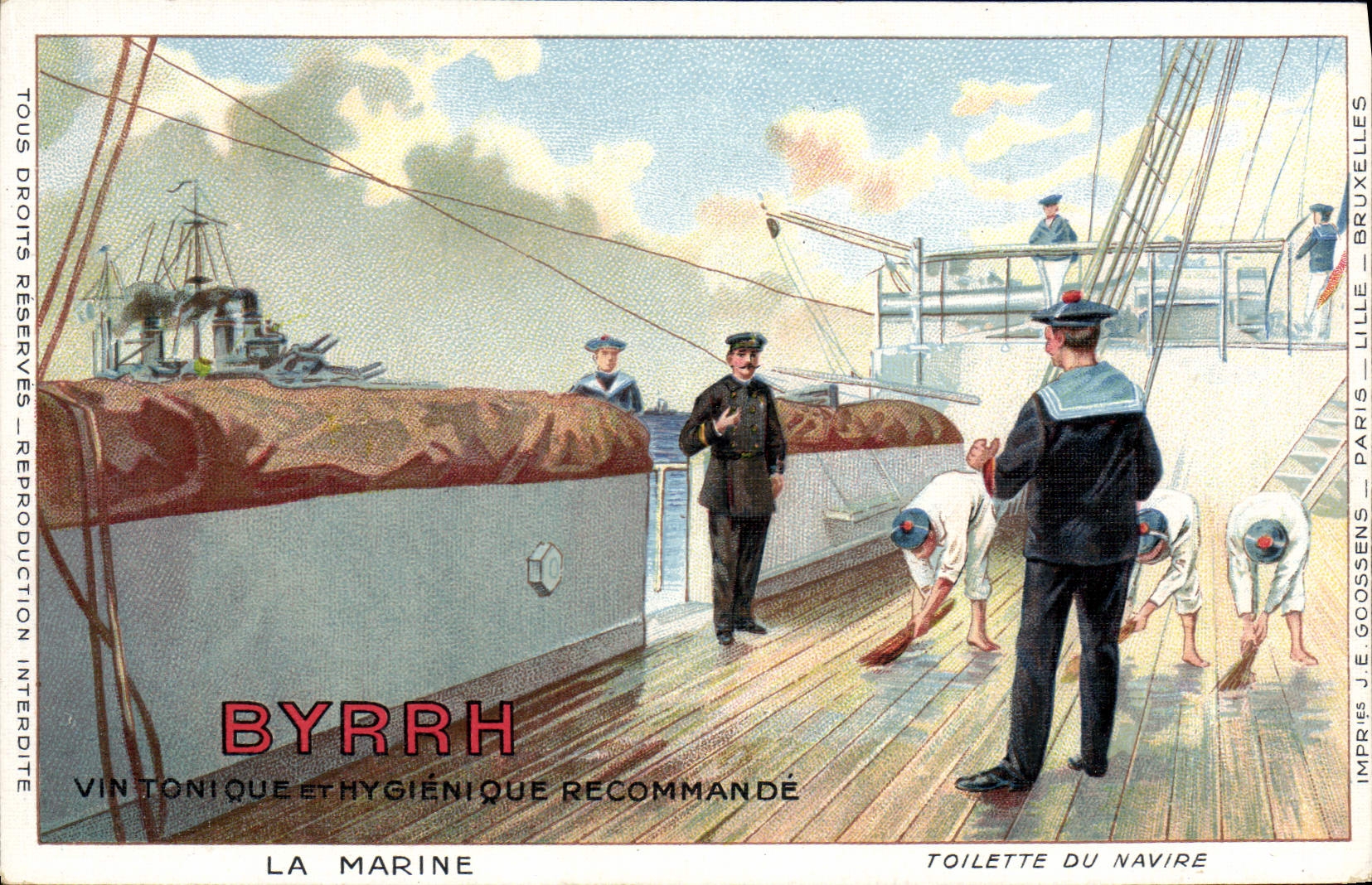 CPA Marins Byrrh Vin tonique et hygienique recommande La marine Toilette du navire 
