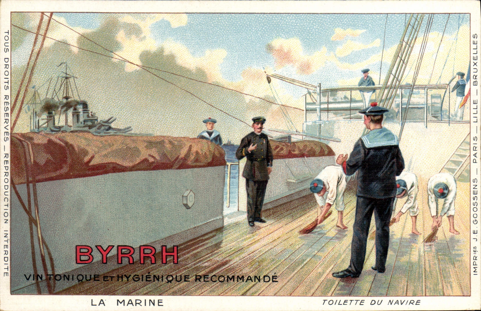 CPA Marins Byrrh Vin tonique et hygienique recommande La marine Toilette du navire 