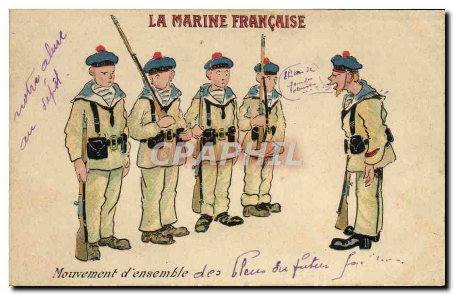La Marine Française — Mouvement d'ensemble des Pêcheurs sur pêcheur — éditeur non visible