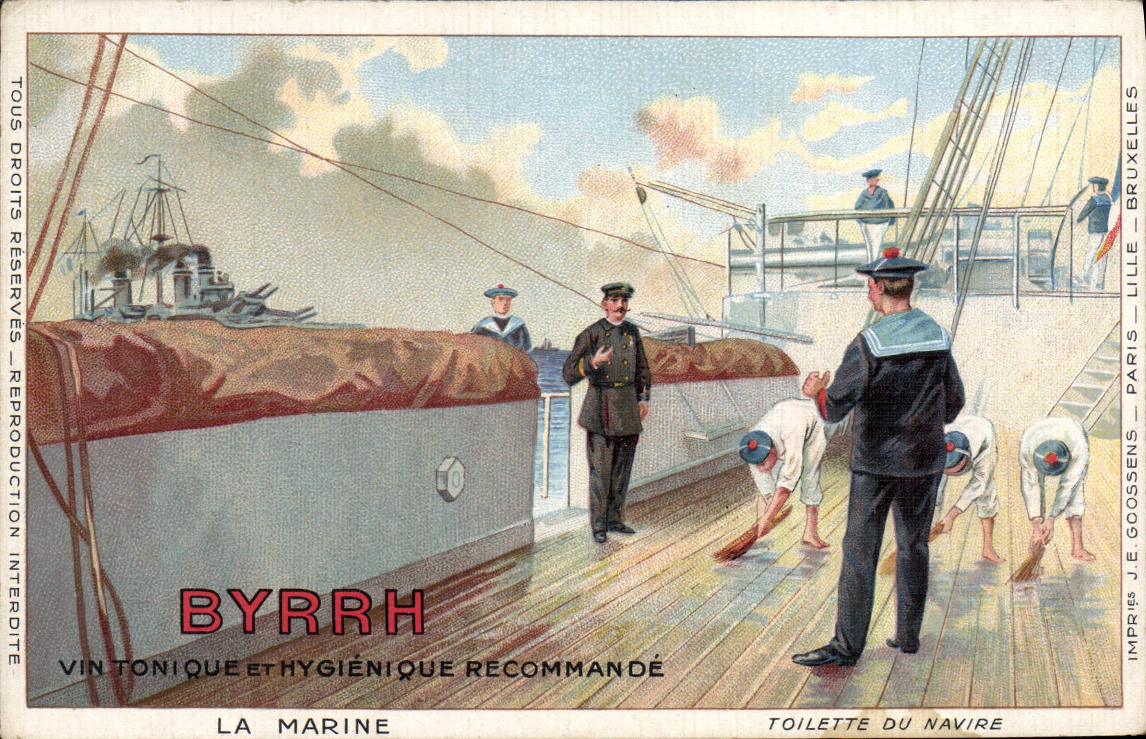 La Marine — Vin tonique et hygiénique recommandé — J.E. Goossens, Paris-Lille-Bruxelles