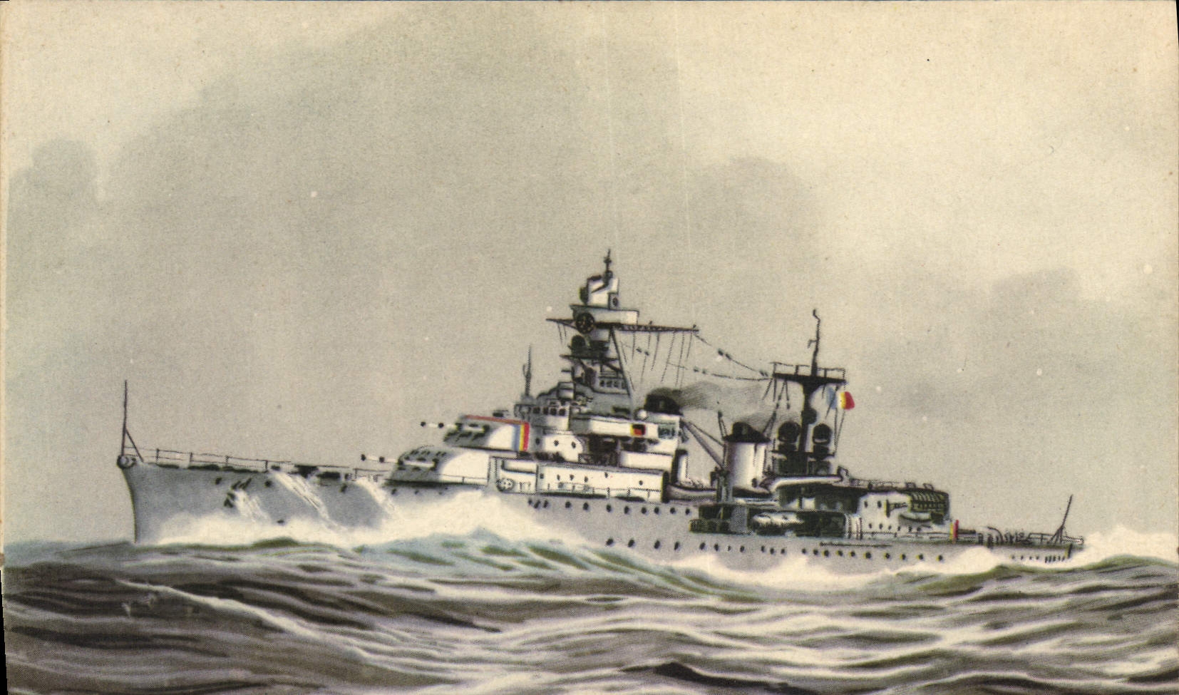 CPA Bateau de Guerre Croiseur de 2eme classe Marseillaise Haffner