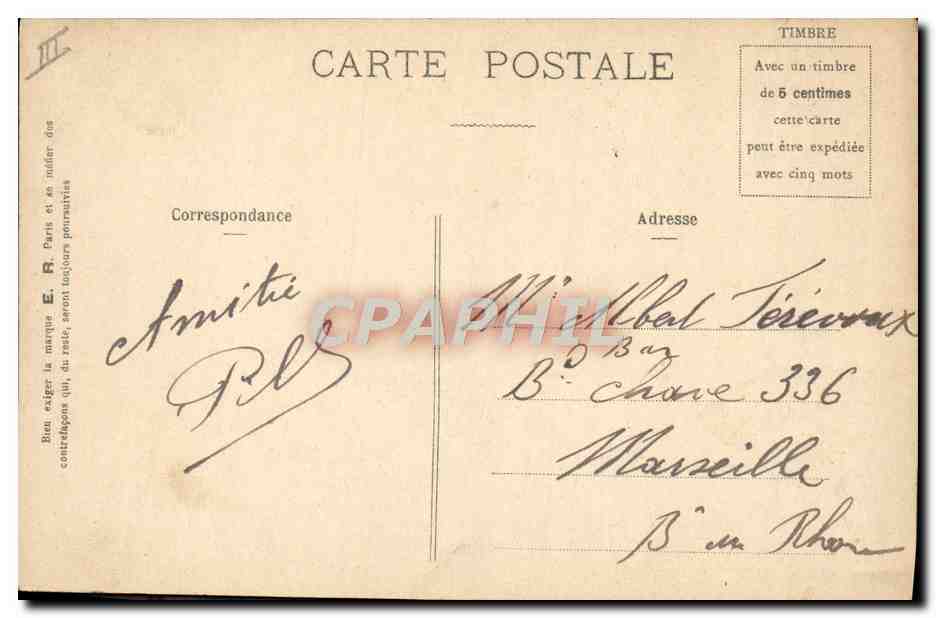 Marins en escadre - Maniement d'armes mouvementé — Braves Marins - E.R., Paris (Modèle déposé n° 92) — Verso