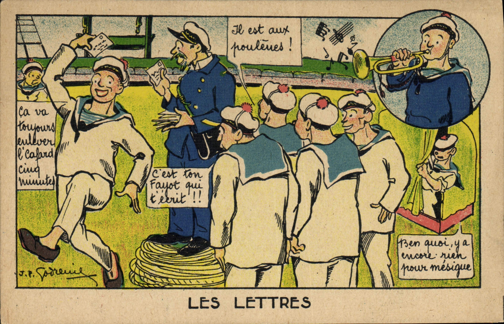 CPA Marins Les lettres 