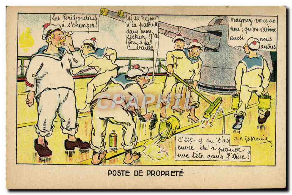 CPA Marins Poste de proprete