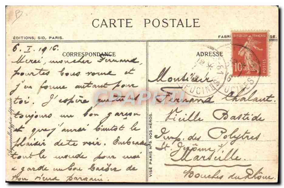 Fusilero Marítimo — 1915 — Ediciones SID, París, N° 6.I.1915 — Reverso