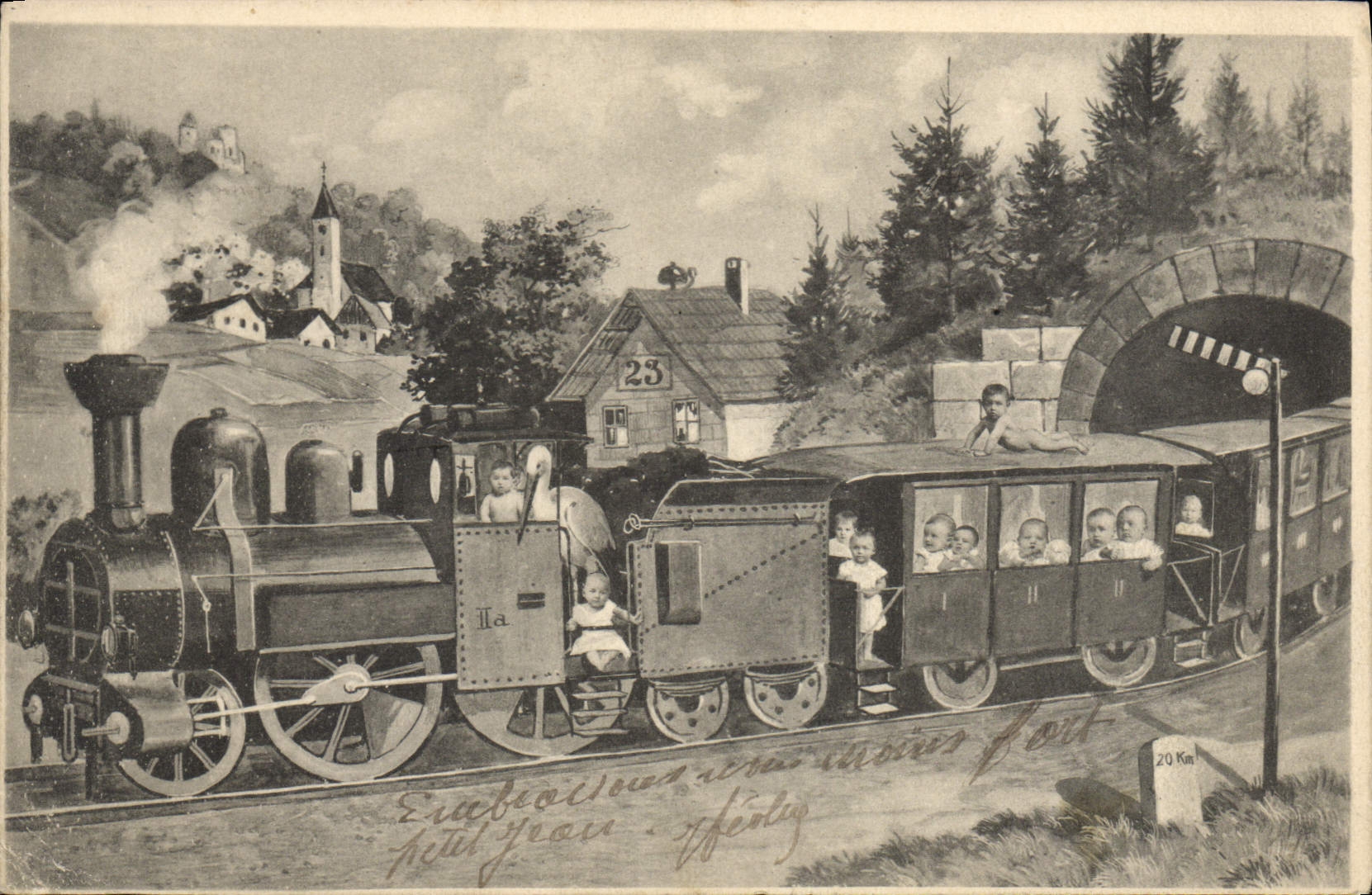 CPA Fantaisie Enfants Train