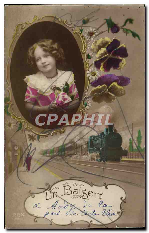 CPA Fantaisie Enfant Train