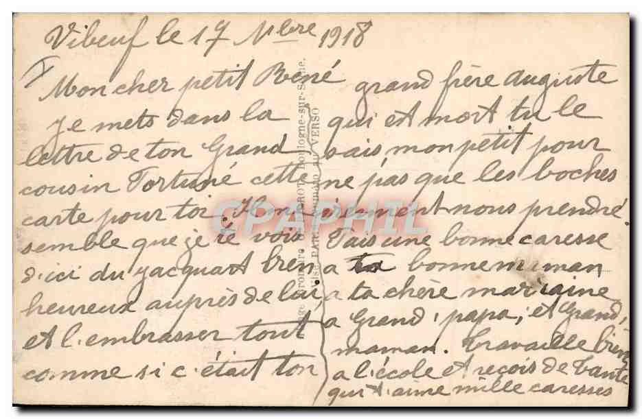 CPA Train Mille Baisers Soldat Militaria  — Rückseite