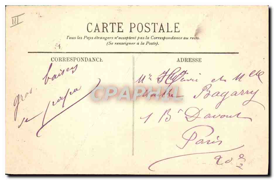 CPA Tramway Lyon La place Morand  — Rückseite