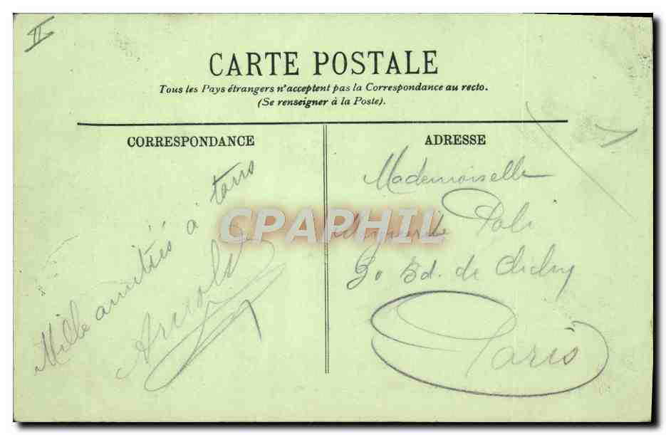 CPA Tramway Grenoble La place Notre Dame  — Verso