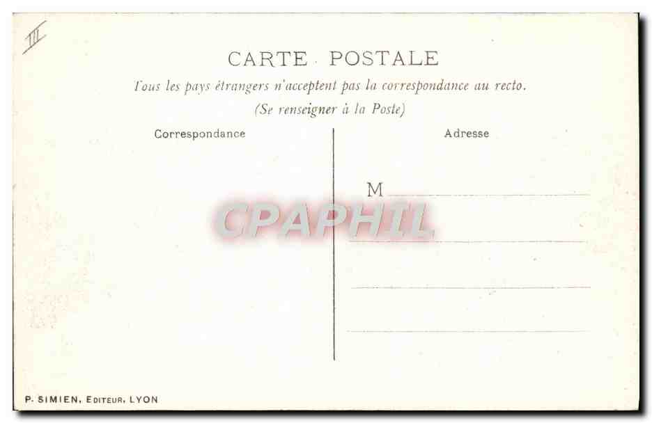CPA Tramway Lyon Gare Perrache Bloc Persan Olibet — Rückseite