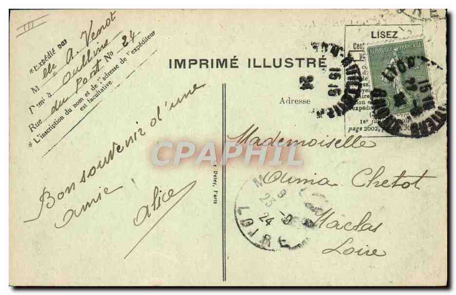 CPA Tramway Le Havre La gare — Rückseite