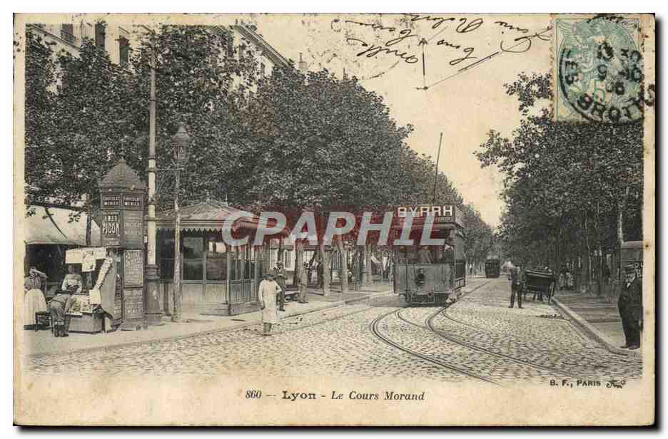 CPA Tramway Lyon Le cours Morand Byrrh 