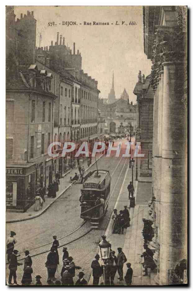 CPA Tramway Dijon Rue Rameau 