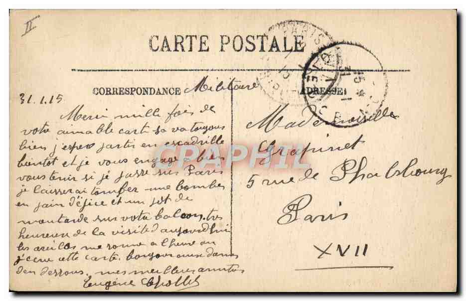 CPA Tramway Dijon Le theatre — Verso
