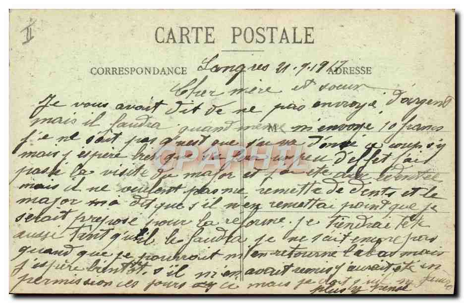 CPA Tramway Dijon Coin du miroir La Menagere Cheval — Rückseite