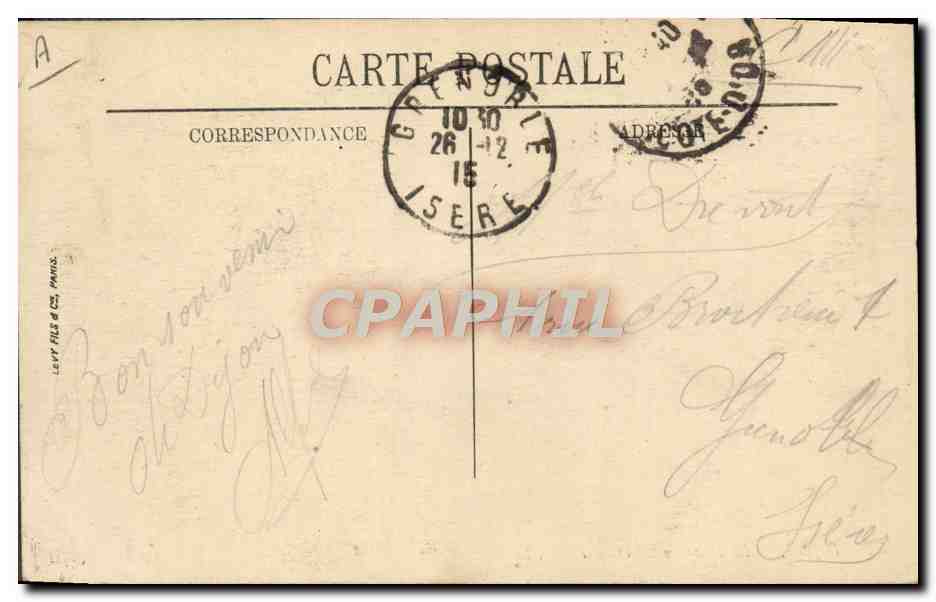 CPA Tramway Dijon La place du 30 octobre Chocolat louit  — Verso