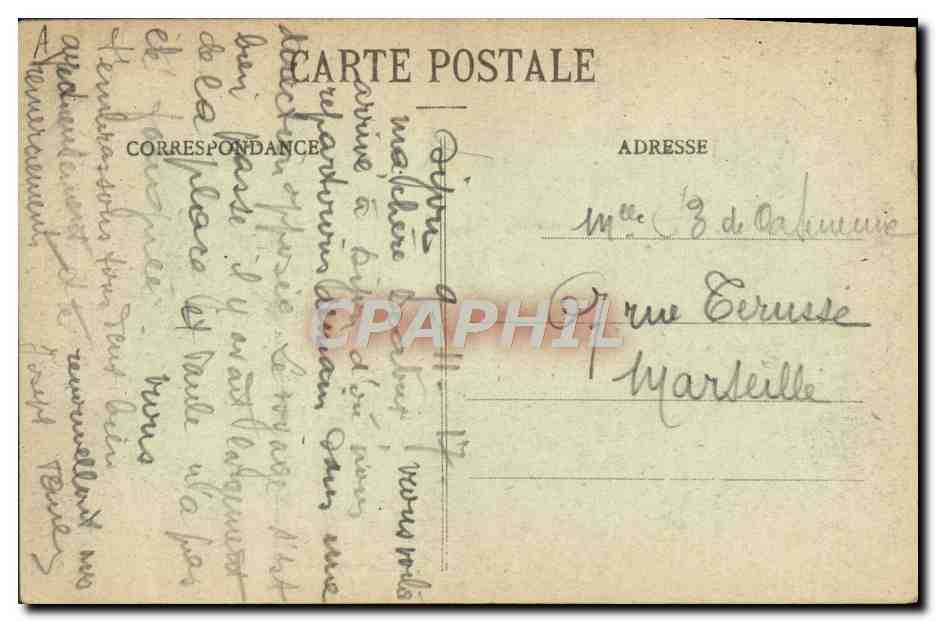 CPA Tramway Dijon Place Darcy Train  — Rückseite