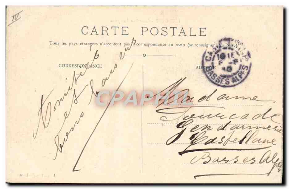 CPA Tramway Toulouse Carrefour Lafayette Glacier Albrighi — Rückseite