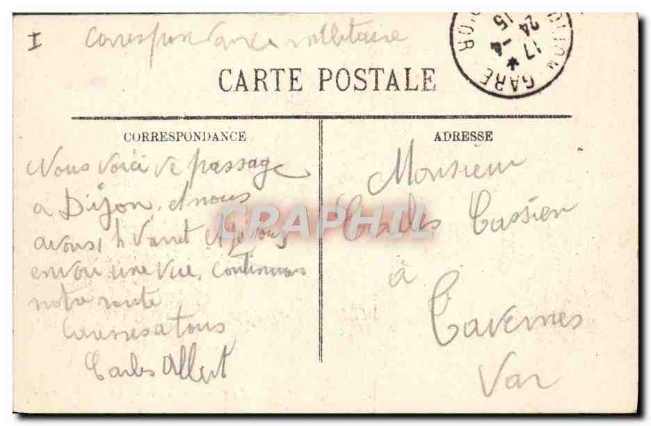 CPA Tramway Dijon La porte Guillaume Liqueur Benedictine — Verso