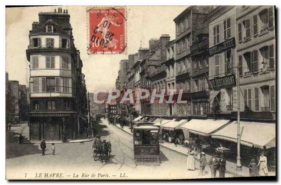 CPA Tramway Le Havre la Rue de Paris 