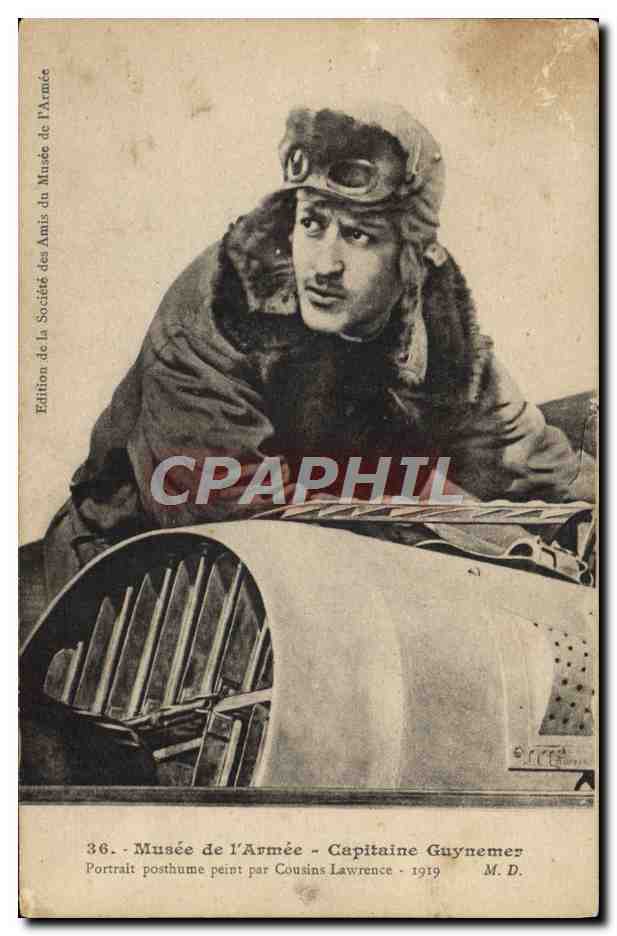 CPA Avion Aviation Musee de l'armee Capitaine Guynemer Portrait posthume peint par Cousins Lawrence 