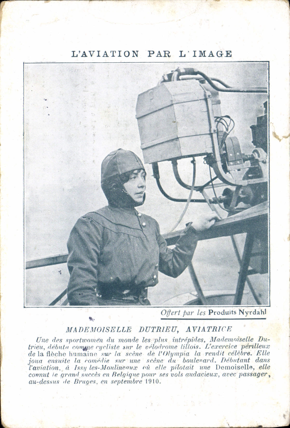 CPA Avion Aviation par l'image Mademoiselle Dutrieu Aviatrice 