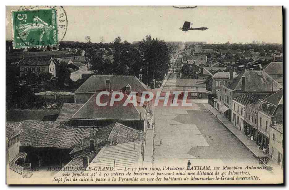 CPA Avion Aviation Mourmelon le Grand Latham Monoplan Antoinette 