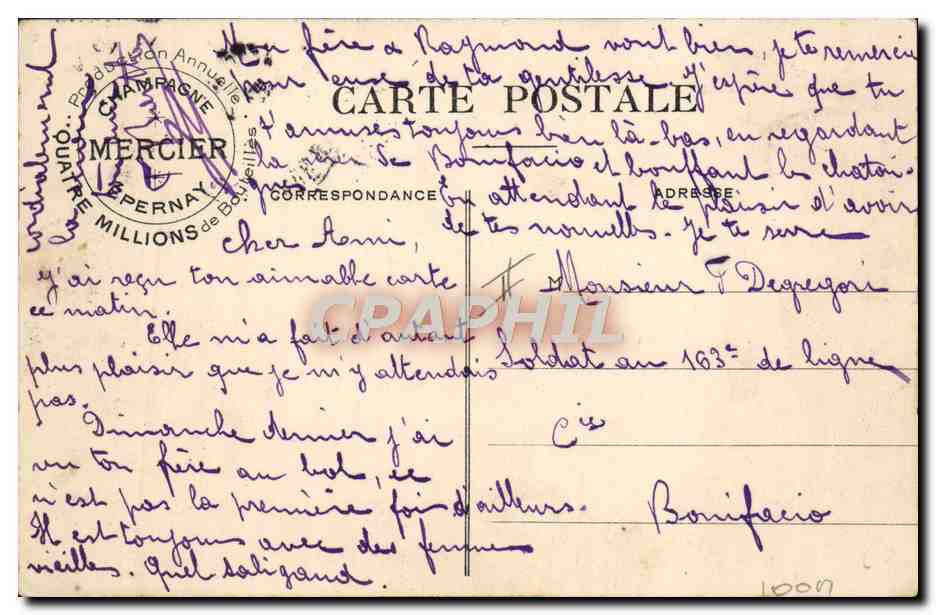 CPA Avion Aviation Collection Champagne Mercier Epernay Grande semaine d'aviation de Champagne Farman Latham — Verso