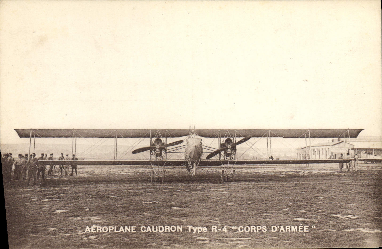 CPA Avion Aviation Aeroplane Caudron Type R4 Corps d'armee