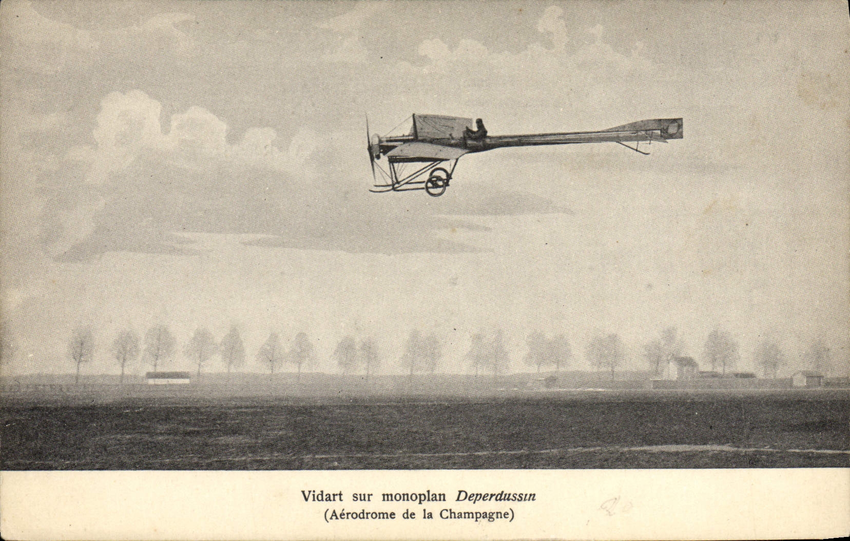 CPA Avion Aviation Vidart sur monoplan Deperdussin Aerodrome de la Champagne