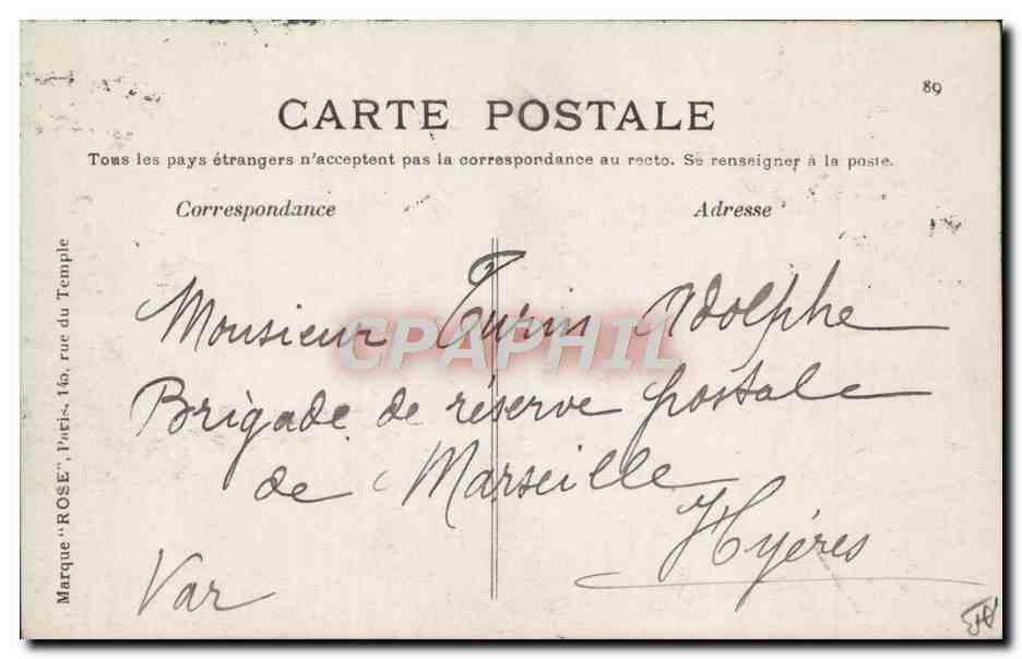 CPA Avion Aviation De rue Capitaine Ferber sur biplan Voisin a Reims 29 aout 1909 — Back
