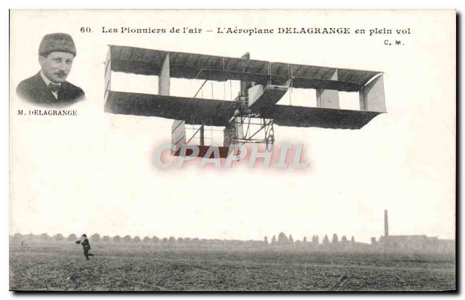 CPA Avion Aviation Aeroplane Delagrange en plein vol