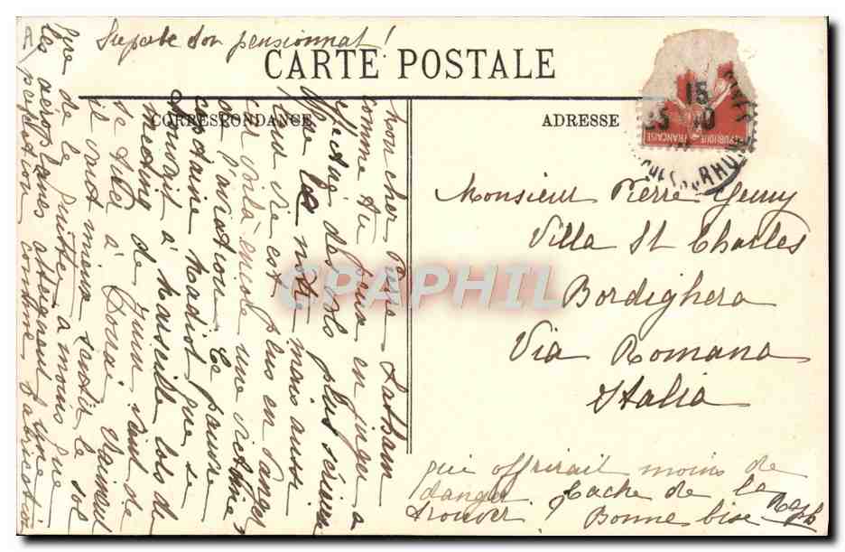 CPA Avion Aviation Le monoplan Antoinette de M Hubert latham — Verso
