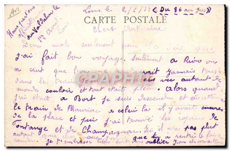 CPA Avion Aviation Camp de Valdahon Avion Breguet au depart  — Back